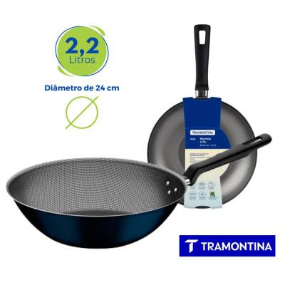 Panela Frigideira Wok Caçarola Tramontina Antiaderente Azul